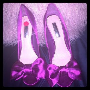 Gorgeous Purple Satin Heels